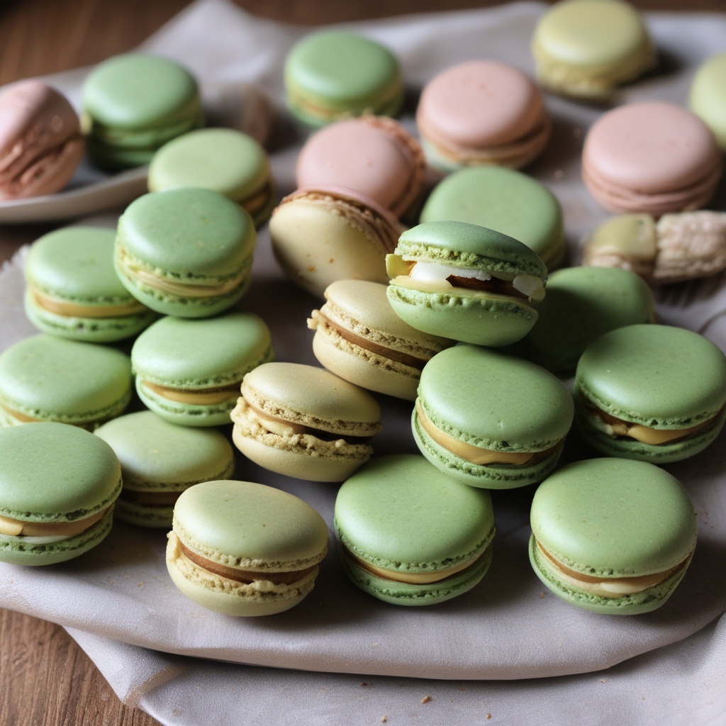 Pistachio flavored macarons